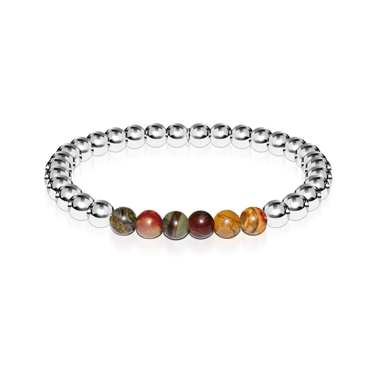 Wild | Silber | Roter Picasso-Jaspis | Edelstein-Ausdrucksarmband